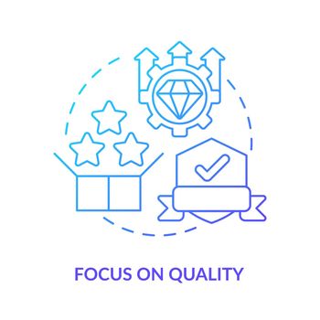 Focus on quality blue gradient icon