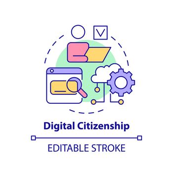 Digital citizenship concept icon