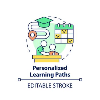 Personalized learning paths concept icon