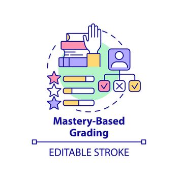 Mastery based grading concept icon