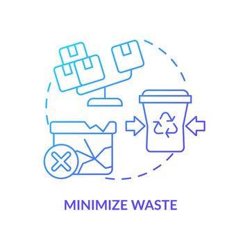 Minimize waste blue gradient icon