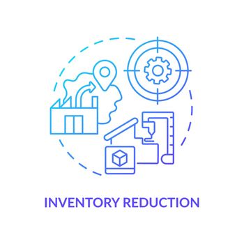 Inventory reduction blue gradient icon