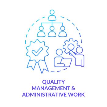 Quality management and administrative work blue gradient icon