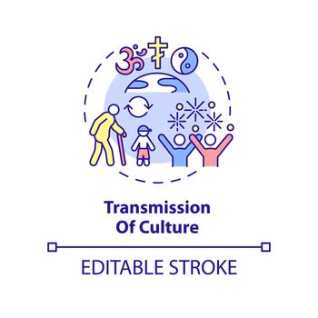 Transmission of culture concept icon