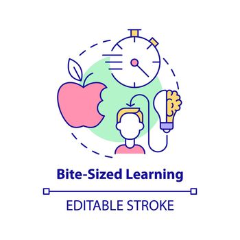 Bite sized learning concept icon
