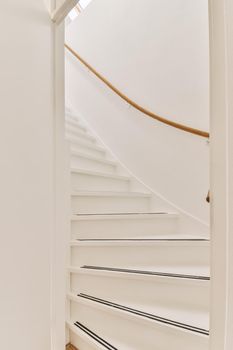 White spiral staircase close-up