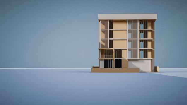 3D rendering illustration of commercial building