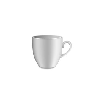 Coffee cups mock up. Ceramic 3D mug template. Vector blankn teacups set
