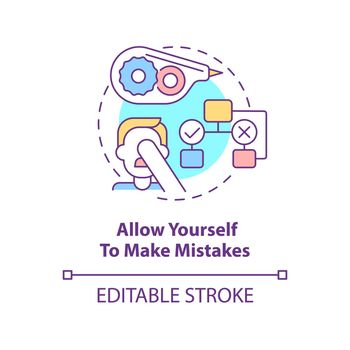 Allow yourself to make mistakes concept icon