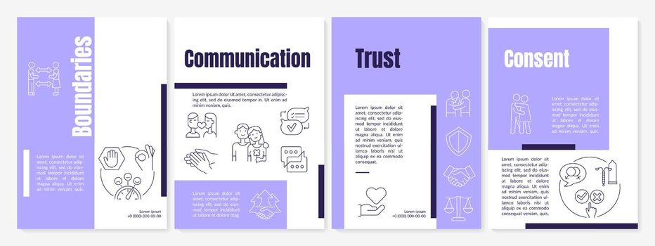 Building healthy relationships purple brochure template