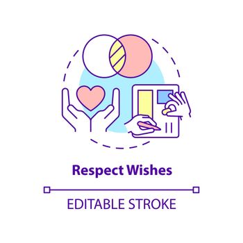 Respect wishes concept icon