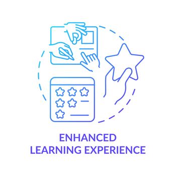 Enhanced learning experience blue gradient concept icon