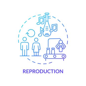 Reproduction blue gradient concept icon