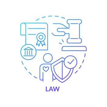 Law blue gradient concept icon