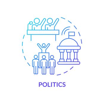 Politics blue gradient concept icon
