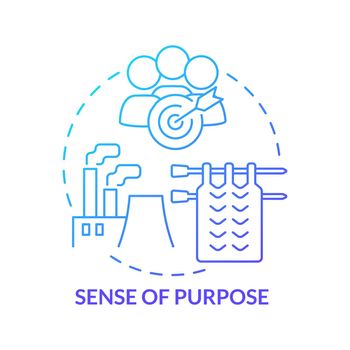 Sense of purpose blue gradient concept icon