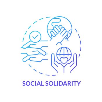 Social solidarity blue gradient concept icon