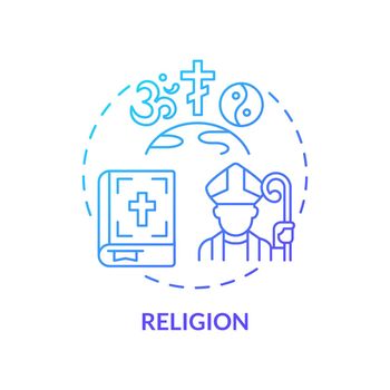 Religion blue gradient concept icon
