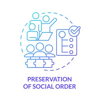 Preservation of social order blue gradient concept icon
