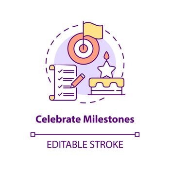 Celebrate milestones concept icon