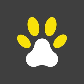 Paw vector icon. Pet animal sign