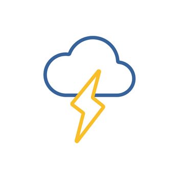 Cloud with lightning vector icon. Weather sign