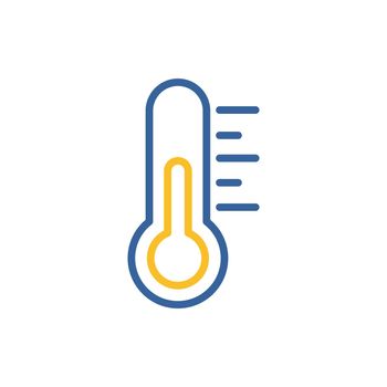 Thermometer heat isolated vector icon. Meteorology sign. Graph symbol for travel, tourism and weather web site and apps design, logo, app, UI