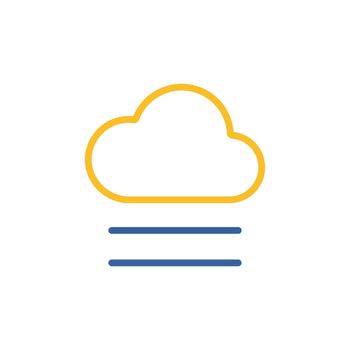 Fog and cloud isolated vector icon. Meteorology sign. Graph symbol for travel, tourism and weather web site and apps design, logo, app, UI