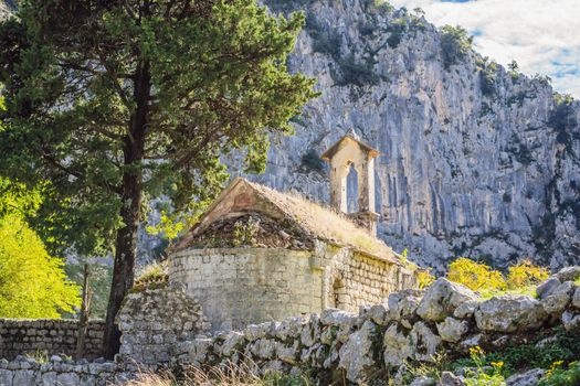 Abandoned historic church of St. George near the town of Kotor. Montenegro
