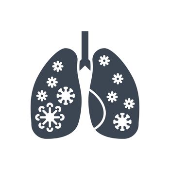 Lungs Infection related vector glyph icon