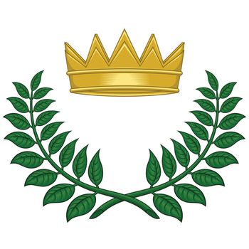 Laurel Wreath with Royal Crown