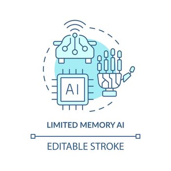 Limited memory AI turquoise concept icon