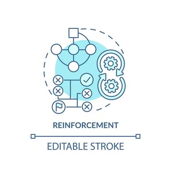 Reinforcement turquoise concept icon