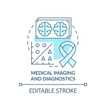 Medical imaging and diagnostics turquoise concept icon