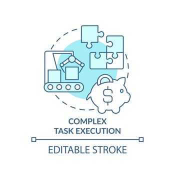Complex task execution turquoise concept icon