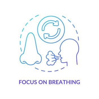 Focus on breathing blue gradient concept icon