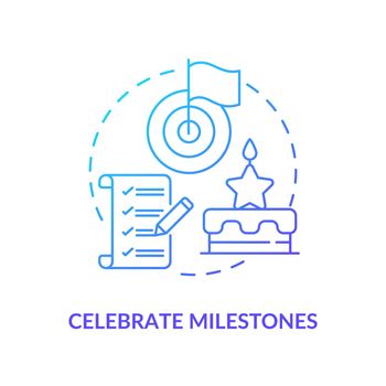 Celebrate milestones blue gradient concept icon