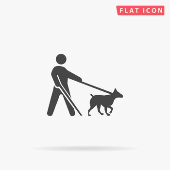 Guide Dog flat vector icon. Hand drawn style design illustrations