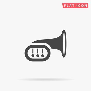 French Horn flat vector icon