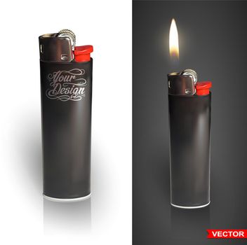 Detailed graphic photorealistic cigarette lighter