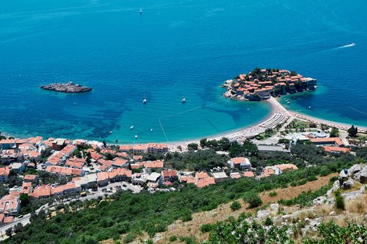 Adriatic coast and island in Montenegro Sveti Stefan