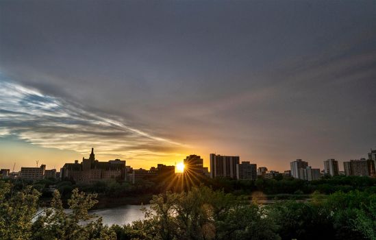 Sunset Saskatoon Skyline