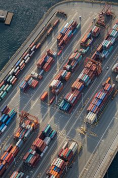 Aerial view of Containers at the Port of Vancouver