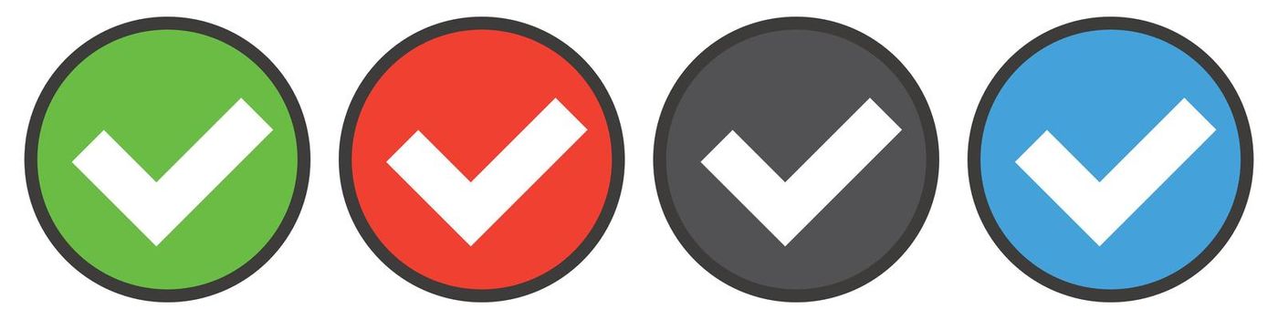A set of check mark icons. Confirmation and permission.