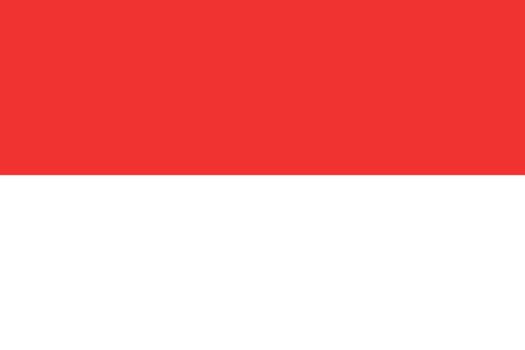 The national flag of Indonesia.