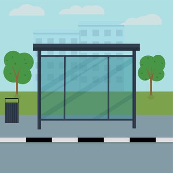 Bus stop. Flat vector illustration