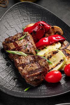 Mignon steak with grilled vegetables