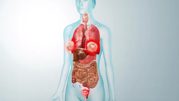 human internal organs Anatomy For Medical Concept 3D Illustration