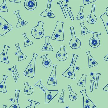 Vector lab flask glass seamless medical pattern