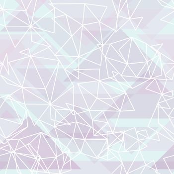 Low poly geometric seamless vector background in pastel colors